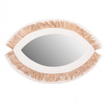 ΚΑΘΡΕΠΤΗΣ ΤΟΙΧΟΥ ΣΕΙΡΑ SANTORINI HM4529 MDF ΥΠΟΛΕΥΚΟ-ΔΙΑΚΟΣΜΗΣΗ ΣΕ ΜΠΕΖ 81x1,8x54Υεκ.