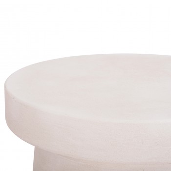 ΤΡΑΠΕΖΙ ΣΑΛΟΝΙΟΥ ΣΤΡΟΓΓΥΛΟ ΣΕΙΡΑ SANTORINI HM18050 MDF ΣΕ ΥΠΟΛΕΥΚΟ ΧΡΩΜΑ Φ80x35Υεκ.