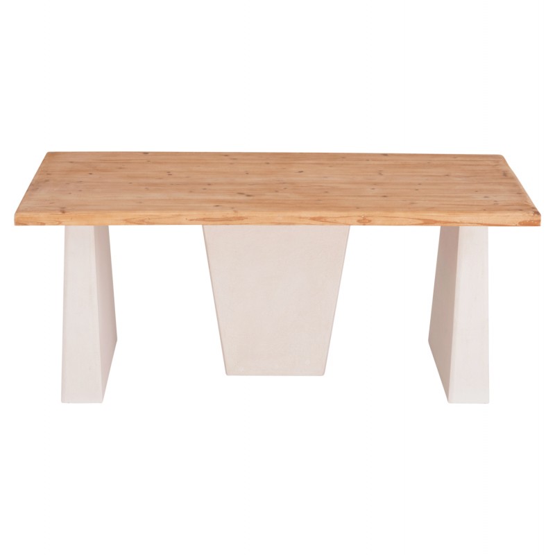 ΤΡΑΠΕΖΙ ΣΕΙΡΑ SANTORINI HM18042 ΤΟΠ ΞΥΛΟ ΕΛΑΤΟΥ-ΠΟΔΙΑ MDF ΥΠΟΛΕΥΚΑ 179x90x75Υεκ.