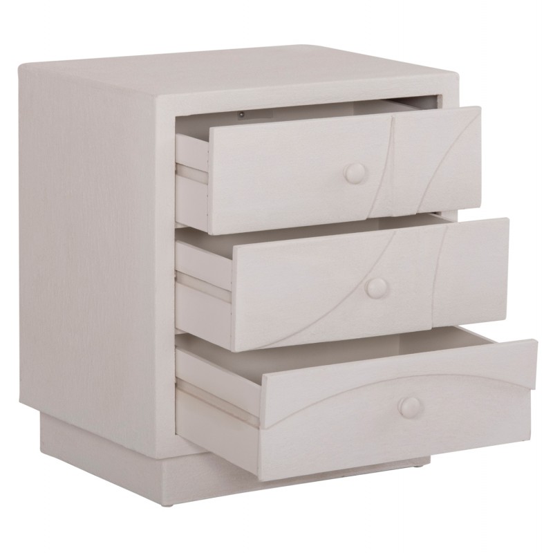 ΚΟΜΟΔΙΝΟ ΣΕΙΡΑ SANTORINI HM18047 MDF ΣΕ ΥΠΟΛΕΥΚΟ ΧΡΩΜΑ-3 ΣΥΡΤΑΡIA 48x38x55,5Υεκ.