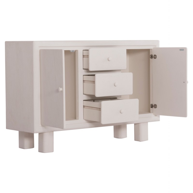 ΜΠΟΥΦΕΣ ΣΕΙΡΑ SANTORINI HM18048 MDF ΣΕ ΥΠΟΛΕΥΚΟ ΧΡΩΜΑ-3 ΣΥΡΤΑΡΙΑ & 2 ΠΟΡΤΕΣ 120x38x80Υεκ.