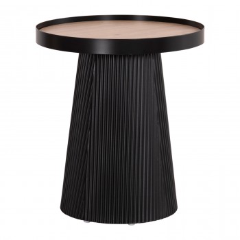 ΤΡΑΠΕΖΑΚΙ ΒΟΗΘΗΤΙΚΟ DENTON HM18023.01 MDF TOP ΦΥΣΙΚΟ ΞΥΛΟΥ-ΒΑΣΗ ΜΑΥΡΗ Φ45x51,5Υεκ.