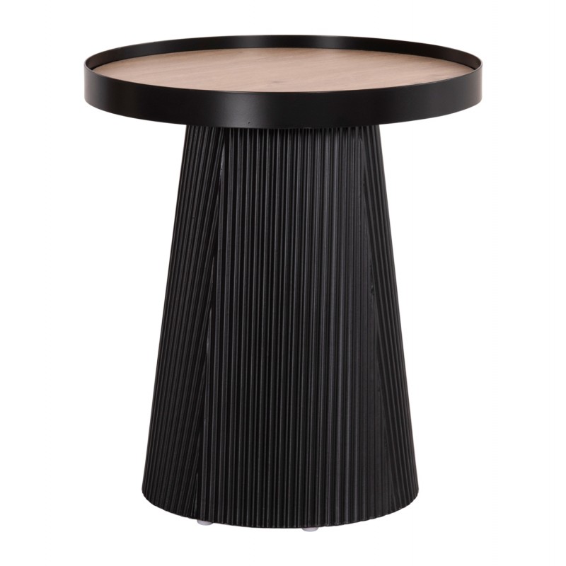 ΤΡΑΠΕΖΑΚΙ ΒΟΗΘΗΤΙΚΟ DENTON HM18023.01 MDF TOP ΦΥΣΙΚΟ ΞΥΛΟΥ-ΒΑΣΗ ΜΑΥΡΗ Φ45x51,5Υεκ.