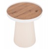 ΤΡΑΠΕΖΑΚΙ ΒΟΗΘΗΤΙΚΟ DENTON HM18023.02 MDF TOP ΦΥΣΙΚΟ ΞΥΛΟΥ-ΒΑΣΗ ΛΕΥΚΗ Φ45x51,5Υεκ.
