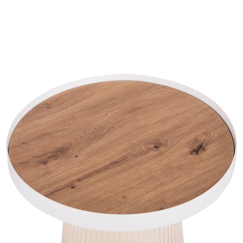 ΤΡΑΠΕΖΑΚΙ ΒΟΗΘΗΤΙΚΟ DENTON HM18023.02 MDF TOP ΦΥΣΙΚΟ ΞΥΛΟΥ-ΒΑΣΗ ΛΕΥΚΗ Φ45x51,5Υεκ.