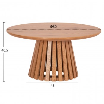 ΤΡΑΠΕΖΙ ΣΑΛΟΝΙΟΥ TALBERT HM18024 MDF ΣΕ ΑΝΟΙΧΤΟ ΦΥΣΙΚΟ ΞΥΛΟΥ Φ80x40,5Υεκ.