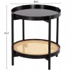 ΒΟΗΘΗΤΙΚΟ ΤΡΑΠΕΖΙ SEITZ HM18031 ΓΥΑΛΙ TOP-ΜΕΤΑΛΛΟ-RATTAN ΣΕ ΦΥΣΙΚΟ Φ50x55,5Υεκ.