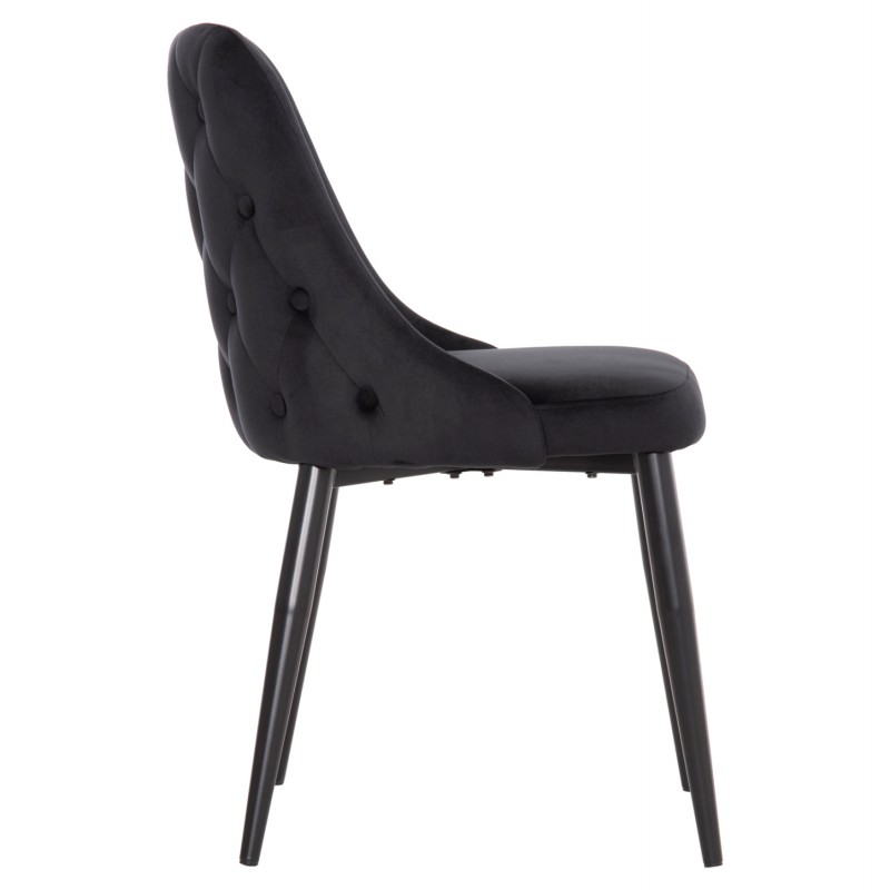 ΚΑΡΕΚΛΑ SERENITY HM8527.14 ΒΕΛΟΥΔΟ ΜΑΥΡΟ ΜΕ ΜΑΥΡΑ ΜΕΤΑΛΛΙΚΑ ΠΟΔΙΑ 51x54x83,5Υεκ.