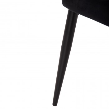 ΚΑΡΕΚΛΑ SERENITY HM8527.14 ΒΕΛΟΥΔΟ ΜΑΥΡΟ ΜΕ ΜΑΥΡΑ ΜΕΤΑΛΛΙΚΑ ΠΟΔΙΑ 51x54x83,5Υεκ.