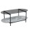 ΤΡΑΠΕΖΙ ΣΑΛΟΝΙΟΥ ΟΒΑΛ KITTY HM18040 ΓΥΑΛΙ ΦΙΜΕ TOP-GREY MARBLE ΜΕΛΑΜΙΝΗ 110x50x43Υεκ