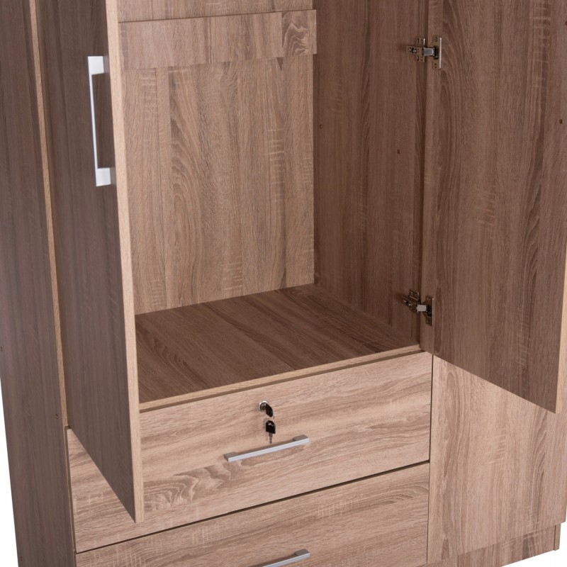 ΝΤΟΥΛΑΠΑ ΜΕ ΚΑΘΡΕΦΤΗ & ΣΥΡΤΑΡΙΑ JARRY HM2485.11 SONAMA OAK ΜΕΛΑΜΙΝΗ 119x48x183Υεκ