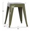 ΣΚΑΜΠΟ ΜΕΤΑΛΛΙΚΟ MELITA HM0096.43 ΣΕ DARK OLIVE ΧΡΩΜΑ 37x37x45Υεκ.