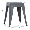 ΣΚΑΜΠΟ ΜΕΤΑΛΛΙΚΟ MELITA HM0096.50 ΣΕ ΓΚΡΙ ΜΑΤ ΧΡΩΜΑ 37x37x45Υεκ.