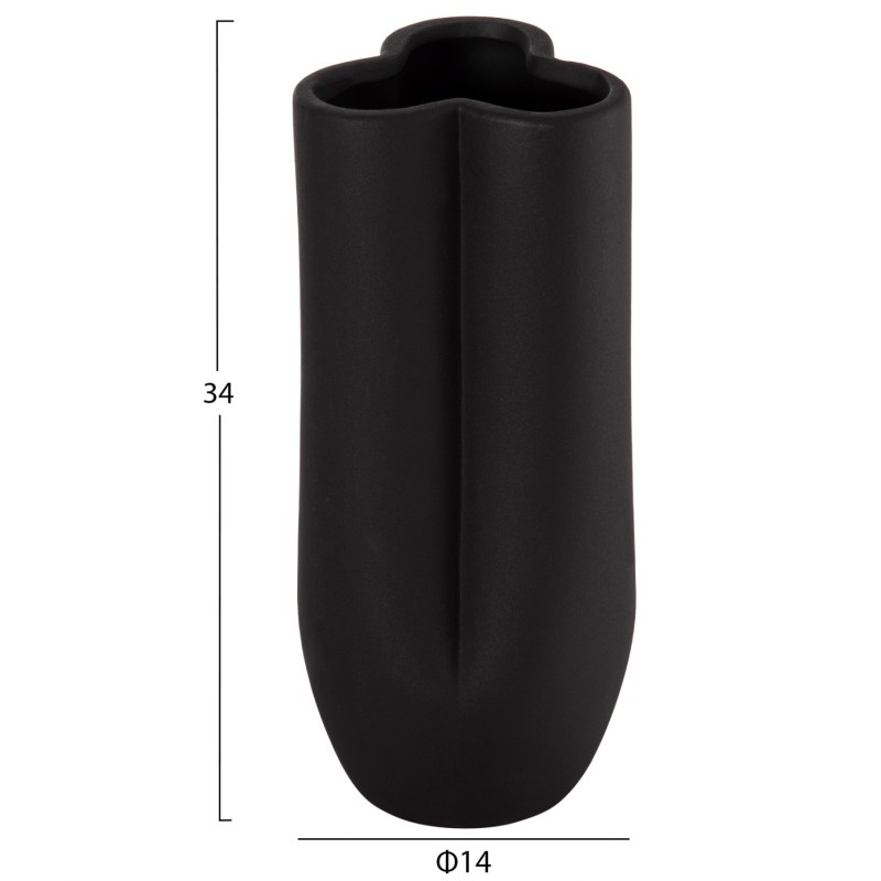 ΕΠΙΤΡΑΠΕΖΙΟ ΚΕΡΑΜΙΚΟ ΔΙΑΚΟΣΜΗΤΙΚΟ GLAΖΕ HM4611.02 ΜΑΥΡΟ ΜΑΤ Φ14x34Υ εκ.