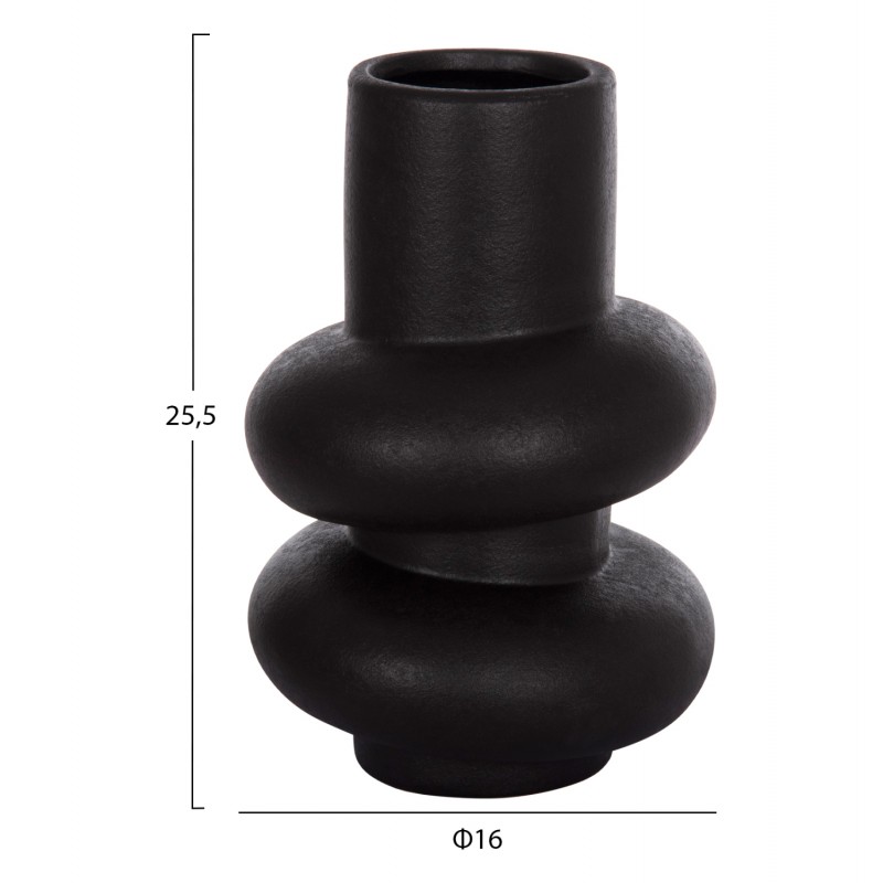 ΕΠΙΤΡΑΠΕΖΙΟ ΚΕΡΑΜΙΚΟ ΔΙΑΚΟΣΜΗΤΙΚΟ ROOK HM4627.02 ΜΑΥΡΟ ΜΑΤ Φ16x25,5Υεκ