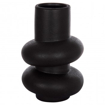ΕΠΙΤΡΑΠΕΖΙΟ ΚΕΡΑΜΙΚΟ ΔΙΑΚΟΣΜΗΤΙΚΟ ROOK HM4627.02 ΜΑΥΡΟ ΜΑΤ Φ16x25,5Υεκ