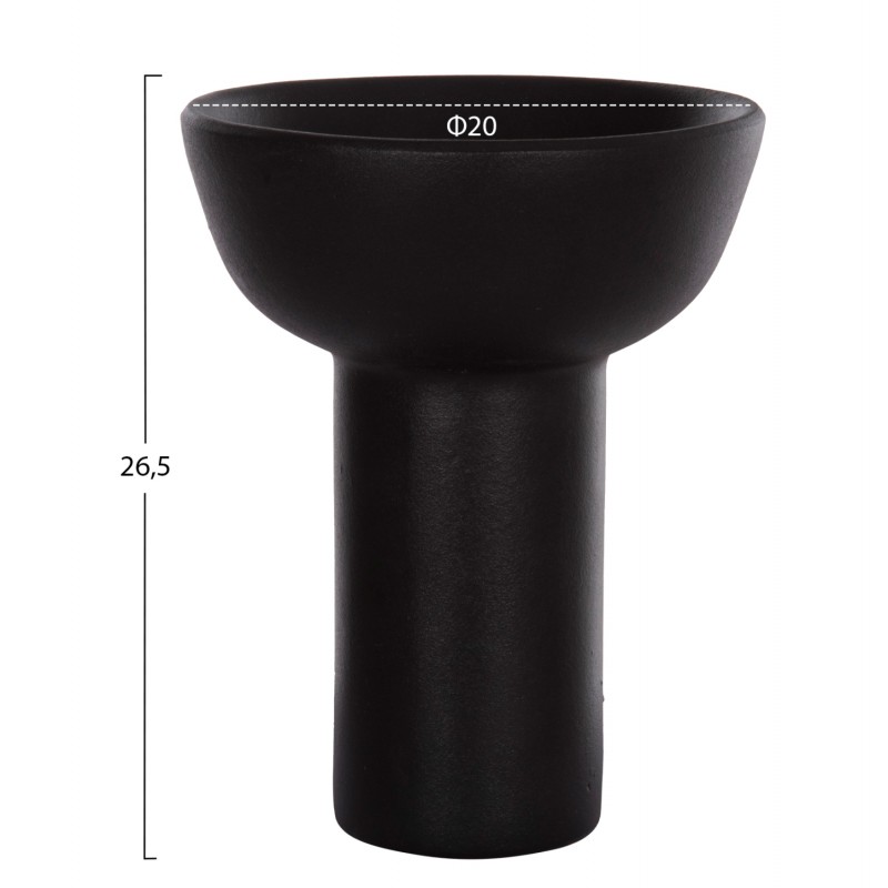 ΕΠΙΤΡΑΠΕΖΙΟ ΚΕΡΑΜΙΚΟ ΔΙΑΚΟΣΜΗΤΙΚΟ ELENDIL HM4603.02 ΜΑΥΡΟ ΜΑΤ Φ20x26.5Υεκ