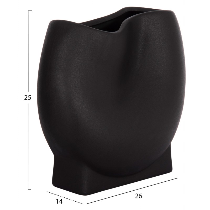 ΕΠΙΤΡΑΠΕΖΙΟ ΚΕΡΑΜΙΚΟ ΔΙΑΚΟΣΜΗΤΙΚΟ GLAΖΕ HM4610.02 ΜΑΥΡΟ ΜΑΤ 26x14x25Υεκ