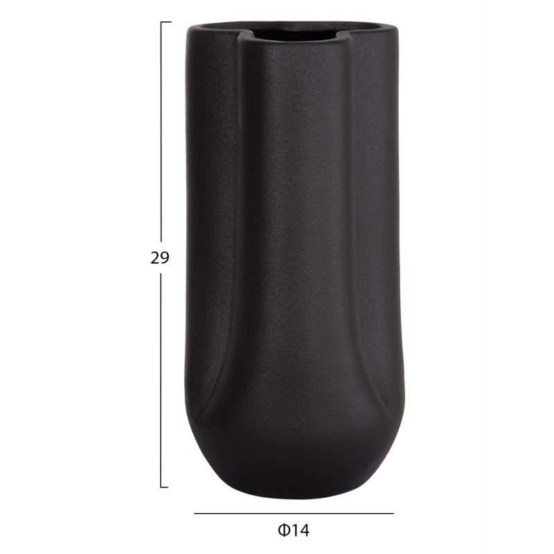 ΕΠΙΤΡΑΠΕΖΙΟ ΚΕΡΑΜΙΚΟ ΔΙΑΚΟΣΜΗΤΙΚΟ GLAΖΕ HM4612.02 ΜΑΥΡΟ ΜΑΤ Φ14x29Υεκ