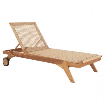 ΞΑΠΛΩΣΤΡΑ ΚΙΚΙ HM6359 TEAK ΞΥΛΟ ΚΑΙ ΣΧΟΙΝΙ P.E. ΣΕ ΠΛΕΞΗ 200x80x99Υεκ.