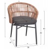 ΠΟΛΥΘΡΟΝΑ ΑΛΟΥΜΙΝΙΟΥ ORIN HM6265.01 ΣΚΟΥΡΟ ΓΚΡΙ- P.E.RATTAN ΣΕ ΦΥΣΙΚΟ 58x61x75Υεκ.