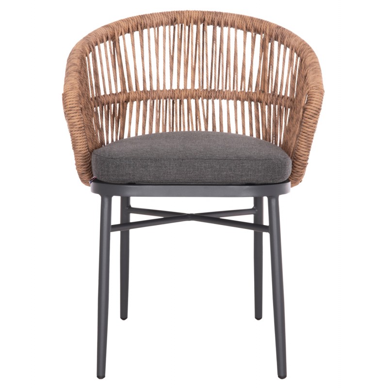 ΠΟΛΥΘΡΟΝΑ ΑΛΟΥΜΙΝΙΟΥ ORIN HM6265.01 ΣΚΟΥΡΟ ΓΚΡΙ- P.E.RATTAN ΣΕ ΦΥΣΙΚΟ 58x61x75Υεκ.