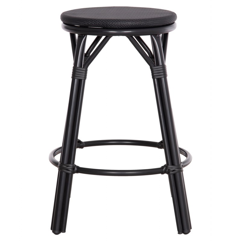 ΣΚΑΜΠΟ ΜΠΑΡ ΑΛΟΥΜΙΝΙΟΥ ΜΕΣΑΙΟΥ ΥΨΟΥΣ CHINO HM6286.02 BAMBOO LOOK & TEXTILENE ΜΑΥΡΟ 43x43x65Υεκ