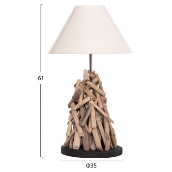 ΕΠΙΤΡΑΠΕΖΙΟ ΦΩΤΙΣΤΙΚΟ TWIGGY HM4423 DRIFTWOOD & ΛΕΥΚΟ ΚΑΠΕΛΟ Φ35x61Υεκ.