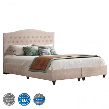 ΚΡΕΒΑΤΙ MALENA HM638.22 ΜΠΕΖ ΥΦΑΣΜΑ Τ. NUBUCK ΓΙΑ ΣΤΡΩΜΑ 150x200εκ.
