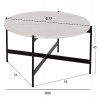ΣΕΤ 2ΤΜΧ ΤΡΑΠΕΖΙΑ ΣΑΛΟΝΙΟΥ RONDA HM21089.04 MDF ΛΕΥΚΟ ΜΑΡΜΑΡΟ Φ80εκ & Φ50εκ