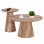 ΣΕΤ 2ΤΜΧ ΤΡΑΠΕΖΙΑ ΣΑΛΟΝΙΟΥ KARAN HM21085 MDF ΦΥΣΙΚΟ ΞΥΛΟΥ Φ80εκ & Φ45εκ