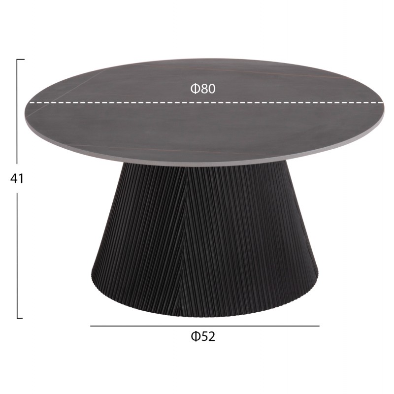 ΣΕΤ 2ΤΜΧ ΤΡΑΠΕΖΙΑ ΣΑΛΟΝΙΟΥ DUNCAN HM21081 MDF ΚΑΙ ΚΕΡΑΜΙΚΟ TOP Φ80εκ & Φ45εκ