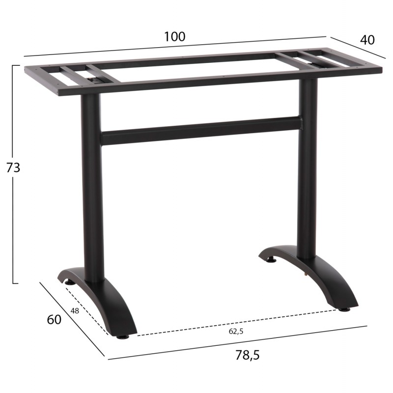 ΒΑΣΗ ΤΡΑΠΕΖΙΟΥ ΜΕΤΑΛΛΙΚΗ ΔΙΠΛΗ HM461.11 ΜΑΥΡΗ ΜΑΤ ΜΕ ΡΕΓΟΥΛΑΤΟΡΟΥΣ 100Χ60Χ73Υεκ.