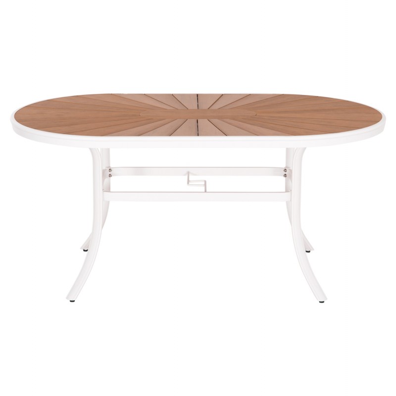 ΤΡΑΠΕΖΙ ΕΞΩΤ.ΧΩΡΟΥ TELAMO HM6288.02 ΑΛΟΥΜΙΝΙΟ ΛΕΥΚΟ & POLYWOOD 160X90Χ73.5Υεκ.