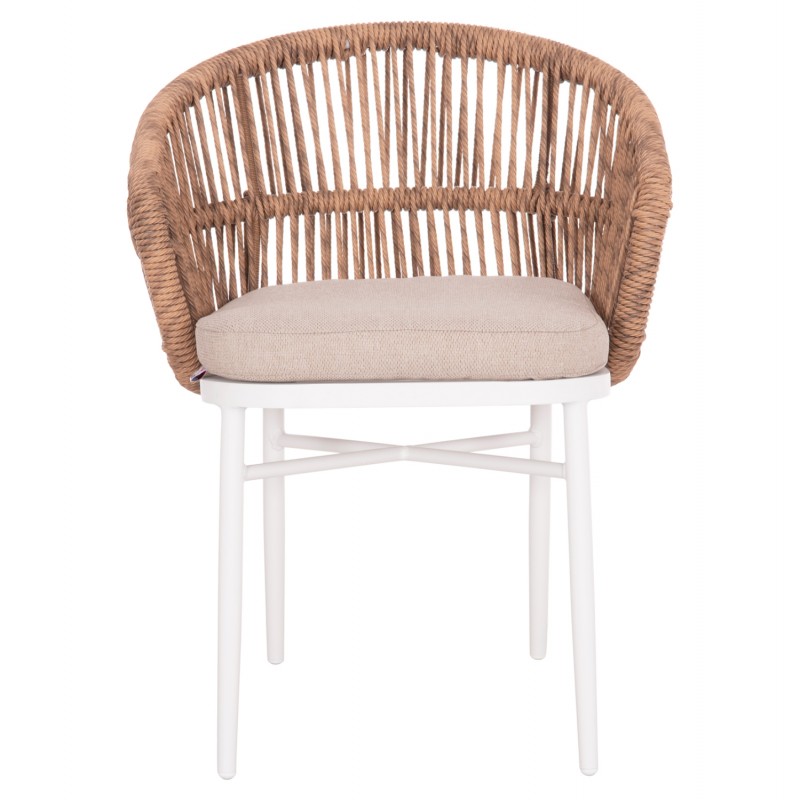 ΠΟΛΥΘΡΟΝΑ ΑΛΟΥΜΙΝΙΟΥ ORIN HM6265.02 ΛΕΥΚΗ-P.E.RATTAN ΦΥΣΙΚΟ-ΜΠΕΖ ΜΑΞΙΛΑΡΙΑ 58x61x75Υ