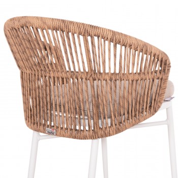 ΠΟΛΥΘΡΟΝΑ ΑΛΟΥΜΙΝΙΟΥ ORIN HM6265.02 ΛΕΥΚΗ-P.E.RATTAN ΦΥΣΙΚΟ-ΜΠΕΖ ΜΑΞΙΛΑΡΙΑ 58x61x75Υ