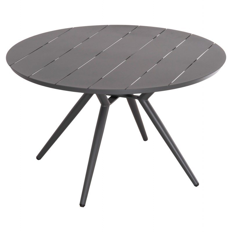 ΤΡΑΠΕΖΙ ΑΛΟΥΜΙΝΙΟΥ ΣΤΡΟΓΓΥΛΟ HIGER HM6290.01 ΓΚΡΙ Φ126x74Υεκ.