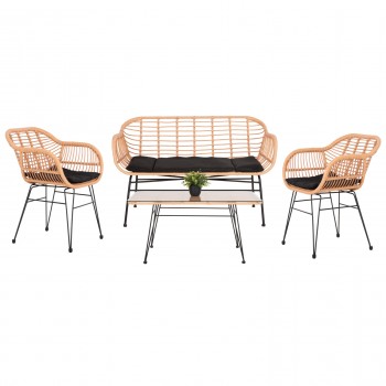 ΣΕΤ ΣΑΛΟΝΙ ΕΞΩΤΕΡΙΚΟΥ ΧΩΡΟΥ 4ΤΜΧ ALLEGRA HM21052 WICKER-ΜΕΤΑΛΛΟ