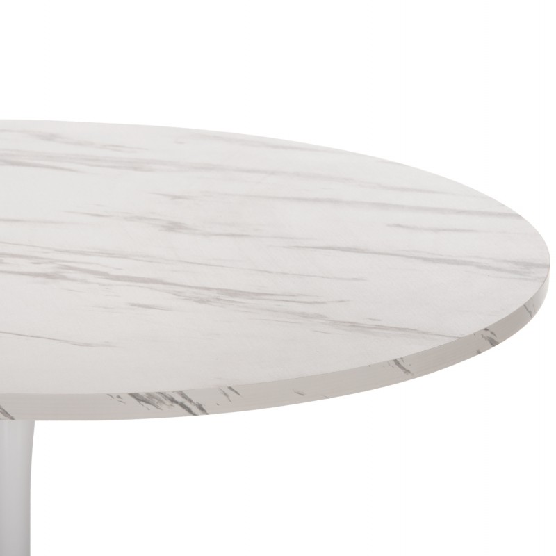 ΤΡΑΠΕΖΙ ΤΡΑΠΕΖΑΡΙΑΣ ROLLO HM9422.11 ΣΤΡΟΓΓΥΛΟ WHITE MARBLE Φ120x74Yεκ.