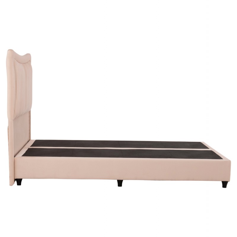 ΚΡEΒΑΤΙ ΔΙΠΛΟ NESTOR HM715 ΜΠΕΖ ΒΕΛΟΥΔΟ ΓΙΑ ΣΤΡΩΜΑ 160x200εκ.