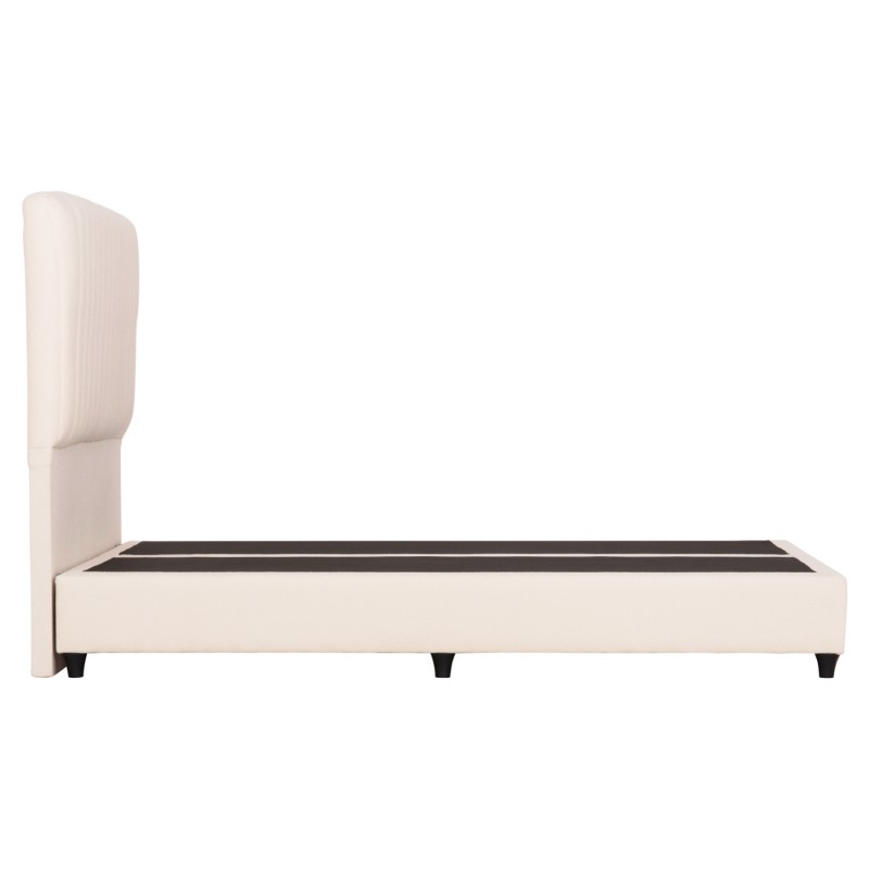 ΚΡEΒΑΤΙ ΔΙΠΛΟ LUTHER HM717 ΜΠΕΖ ΥΦΑΣΜΑ ΓΙΑ ΣΤΡΩΜΑ 160x200εκ.