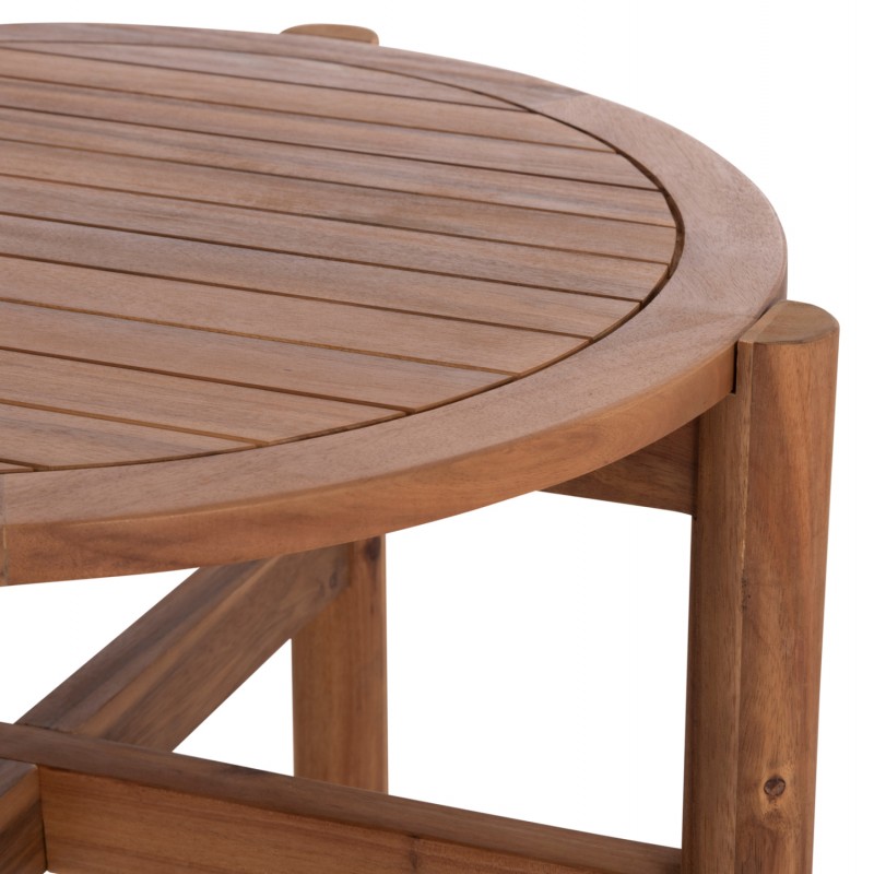 ΤΡΑΠΕΖΙ ΧΑΜΗΛΟ ΕΞ.ΧΩΡΟΥ ΣΤΡΟΓΓΥΛΟ SANJI HM6222 ΞΥΛΟ ΑΚΑΚΙΑΣ ΣΕ ΦΥΣΙΚΟ Φ66x48.5Υεκ.