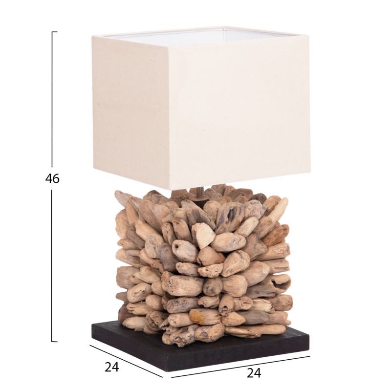 ΕΠΙΤΡΑΠΕΖΙΟ ΦΩΤΙΣΤΙΚΟ ΣΧΗΜΑ ΚΥΒΟΥ TWIGGY HM4425 DRIFTWOOD & ΛΕΥΚΟ ΚΑΠΕΛΟ 24x24x46Υεκ