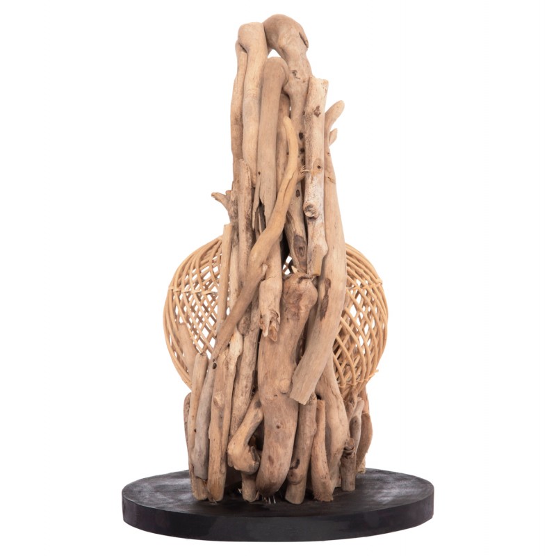 ΕΠΙΤΡΑΠΕΖΙΟ ΔΙΑΚΟΣΜΗΤΙΚΟ ΦΩΤΙΣΤΙΚΟ ASHIN HM4438 DRIFTWOOD--RATTAN 30x30x49Υεκ.