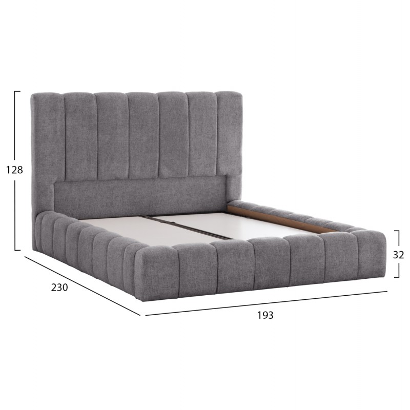 ΚΡΕΒΑΤΙ REMO ΜΕ ΑΠΟΘΗΚΕΥΤΙΚΟ ΧΩΡΟ HM719.22 ΥΦΑΣΜΑ ΜΠΟΥΚΛΕ ΓΚΡΙ-ΓΙΑ ΣΤΡΩΜΑ 160x200εκ