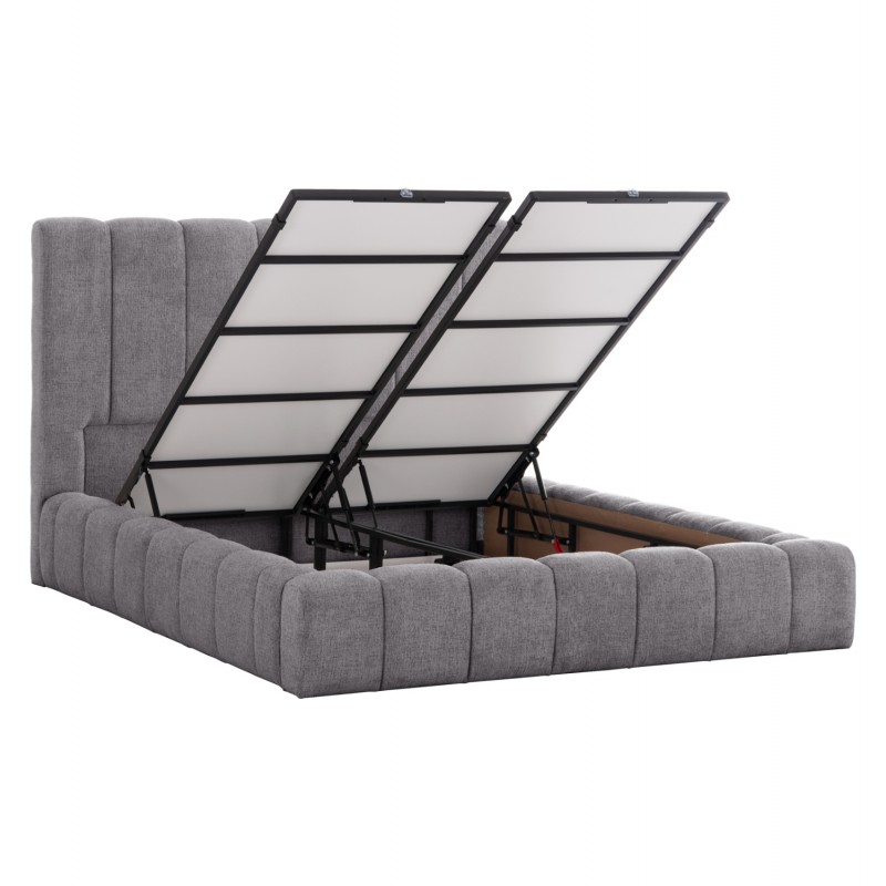 ΚΡΕΒΑΤΙ REMO ΜΕ ΑΠΟΘΗΚΕΥΤΙΚΟ ΧΩΡΟ HM719.22 ΥΦΑΣΜΑ ΜΠΟΥΚΛΕ ΓΚΡΙ-ΓΙΑ ΣΤΡΩΜΑ 160x200εκ