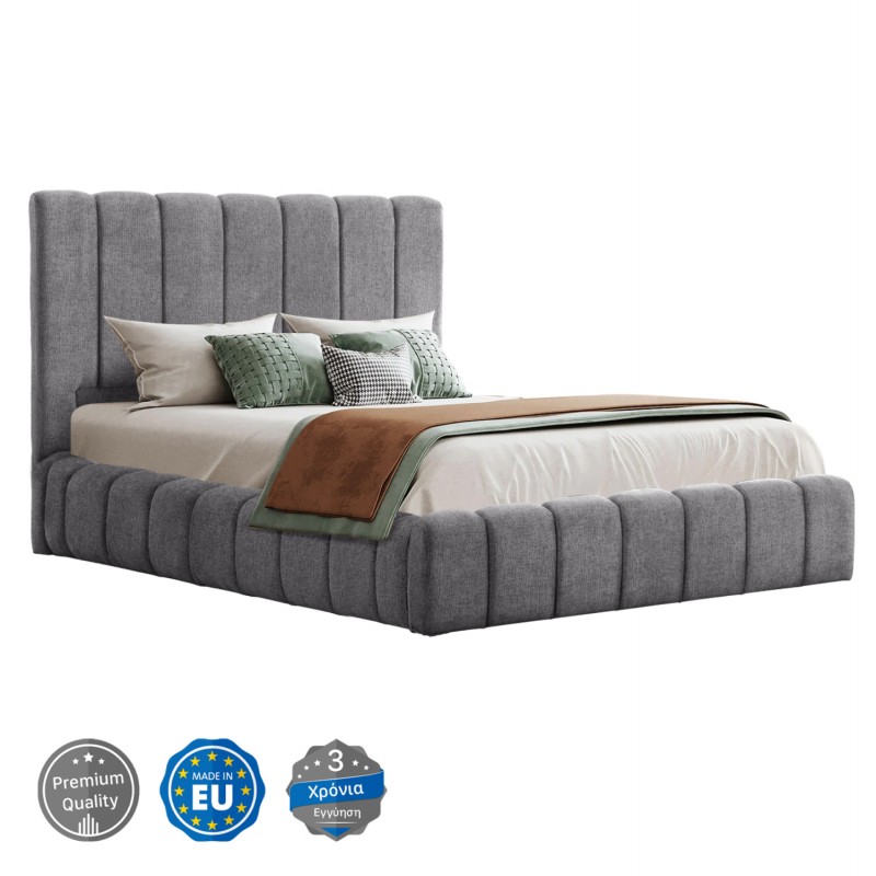 ΚΡΕΒΑΤΙ REMO ΜΕ ΑΠΟΘΗΚΕΥΤΙΚΟ ΧΩΡΟ HM719.22 ΥΦΑΣΜΑ ΜΠΟΥΚΛΕ ΓΚΡΙ-ΓΙΑ ΣΤΡΩΜΑ 160x200εκ