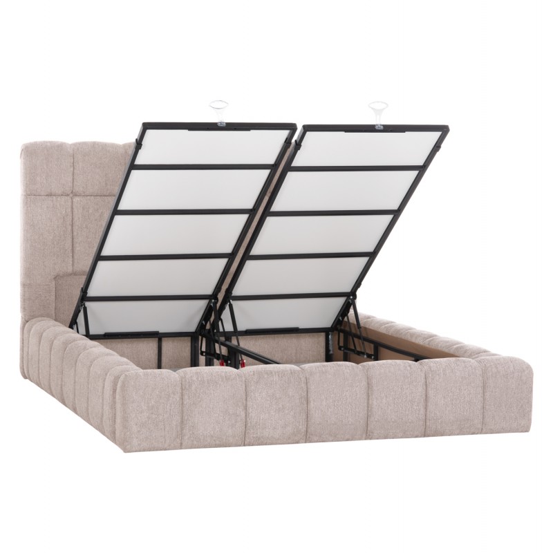 ΚΡΕΒΑΤΙ RAMON ΜΕ ΑΠΟΘΗΚΕΥΤΙΚΟ ΧΩΡΟ HM720.10 ΥΦΑΣΜΑ ΜΠΟΥΚΛΕ ΜΠΕΖ-ΣΤΡΩΜΑ 160x200εκ