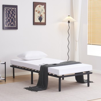 ΚΡΕΒΑΤΙ-ΥΠΟΣΤΡΩΜΑ MARKY HM693.01 ΜΕΤΑΛΛΙΚΟ ΜΑΥΡΟ ΓΙΑ ΣΤΡΩΜΑ 190x90εκ