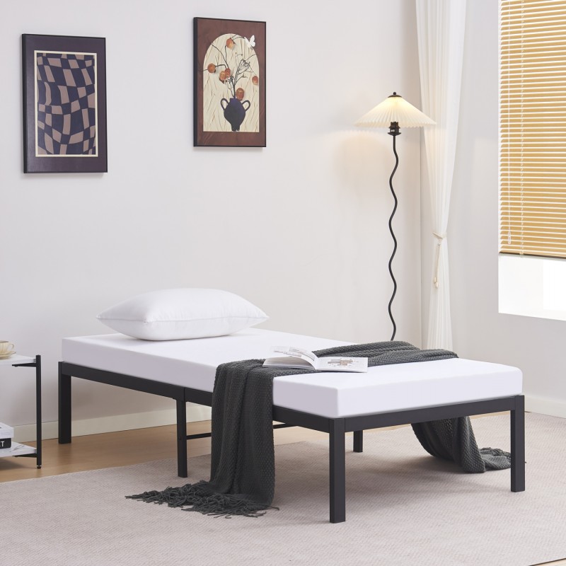 ΚΡΕΒΑΤΙ-ΥΠΟΣΤΡΩΜΑ RANTO HM695.01 ΜΕΤΑΛΛΙΚΟ ΜΑΥΡΟ ΓΙΑ ΣΤΡΩΜΑ 190x90εκ